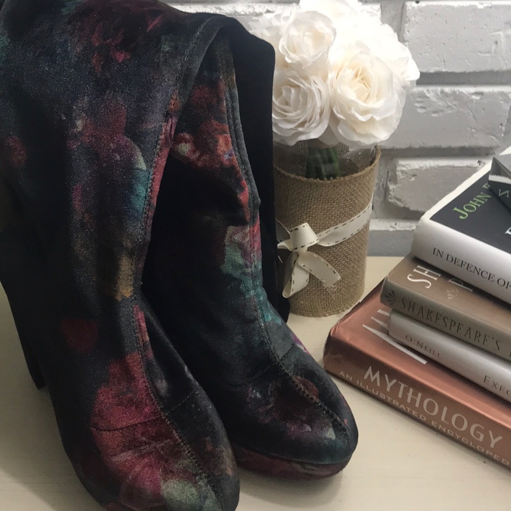 Brand new velvet over the knee boots. PRICE DROP!